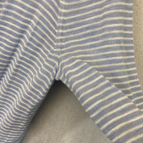 NWT Loft Open Front Cardigan Womens Large L Blue White Coastal Lightweight Beach - Picture 7 of 10